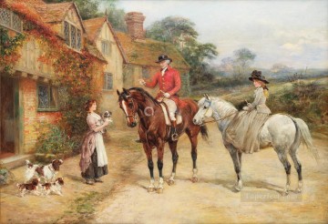 The new litter Heywood Hardy hunting Oil Paintings